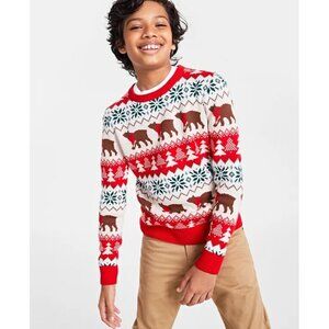 Holiday Lane Little Boys Size 6 Santa Bear Long Sleeve Sweater in‎ Red $40 016